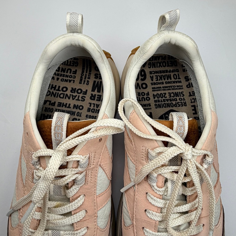 Keen K586 Trail Sneaker Womens 9.5 Pink Cream Brown Leather Walking Shoes - Picture 4 of 11